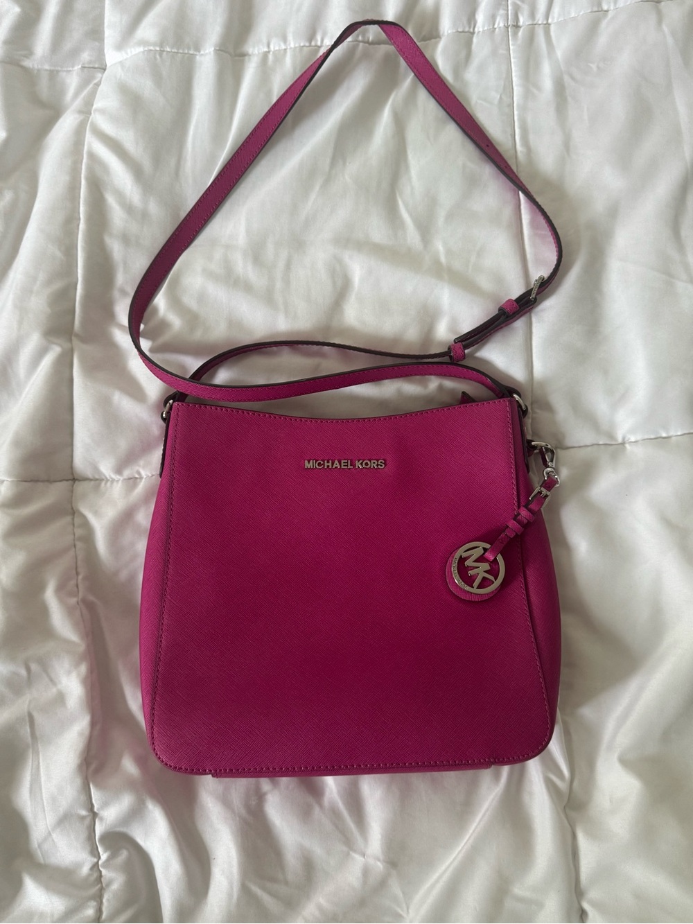 Michael Kors Fuchsia Crossbody Saffiano Leather Bag